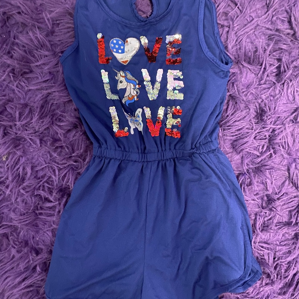 Navy blue romper.